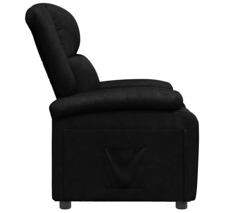 Sillón reclinable de cuero sintético negro