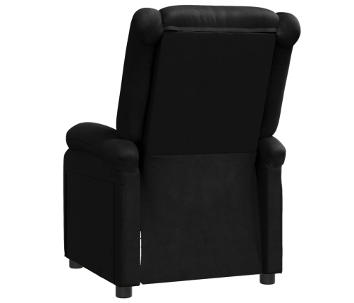 Sillón reclinable de cuero sintético negro