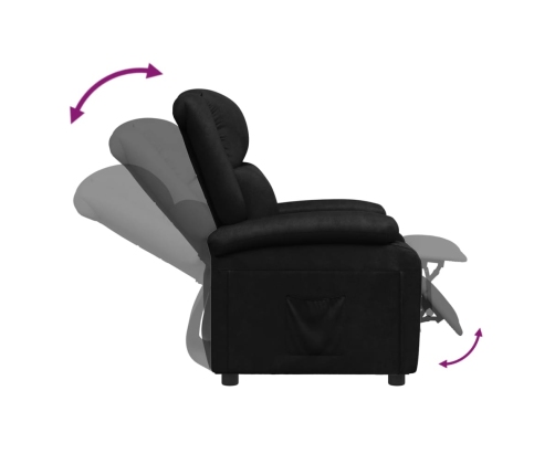 Sillón reclinable de cuero sintético negro