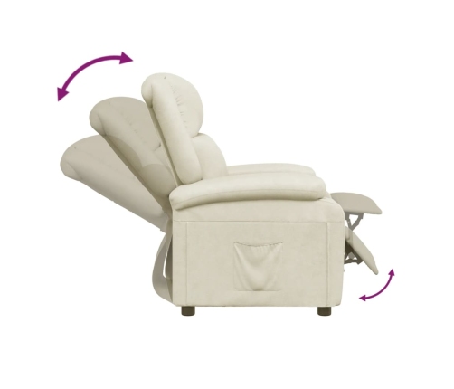 Sillón reclinable de cuero sintético blanco