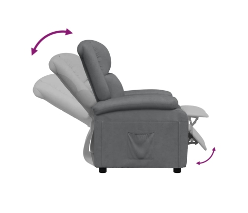 Sillón reclinable de cuero sintético gris