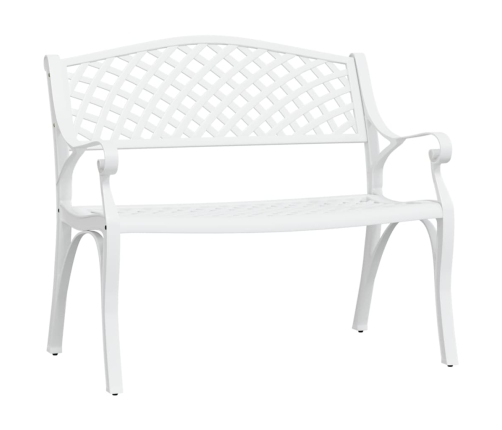 Banco de jardín de aluminio fundido blanco 102 cm