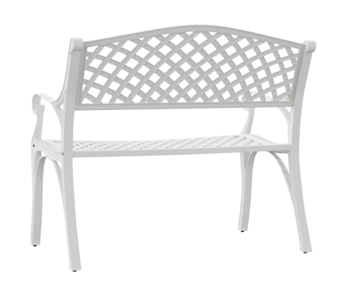 Banco de jardín de aluminio fundido blanco 102 cm