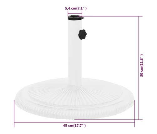 Base de sombrilla de hierro fundido blanco 45x45x30 cm