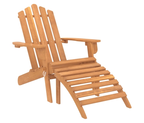 Silla de jardín Adirondack con reposapiés madera acacia maciza