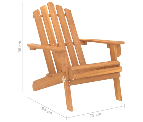 Silla de jardín Adirondack con reposapiés madera acacia maciza