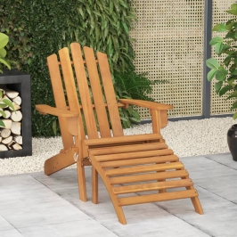 Silla de jardín Adirondack con reposapiés madera acacia maciza