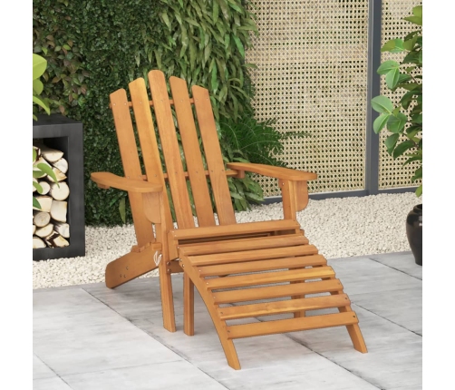 Silla de jardín Adirondack con reposapiés madera acacia maciza