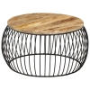 Mesa de centro madera de mango rugosa Ø68