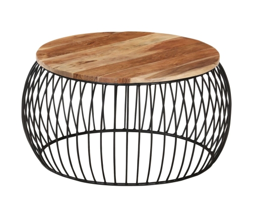 Mesa de centro de madera maciza de acacia Ø68 cm