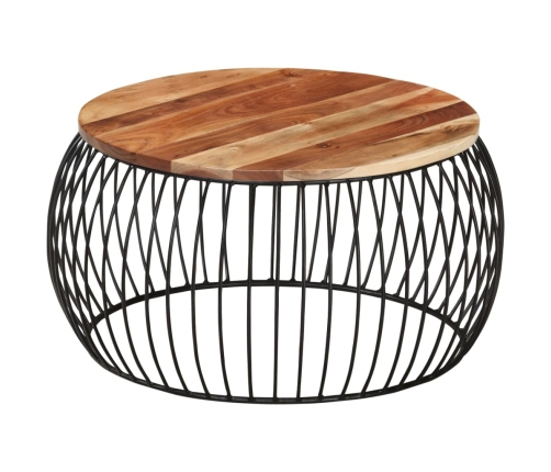 Mesa de centro de madera maciza de acacia Ø68 cm