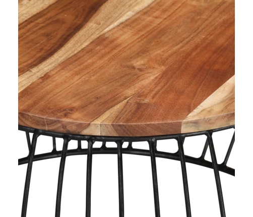 Mesa de centro de madera maciza de acacia Ø68 cm