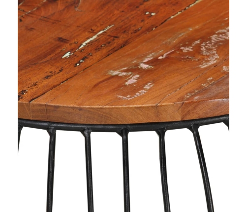 Mesa de centro de madera maciza reciclada Ø68 cm