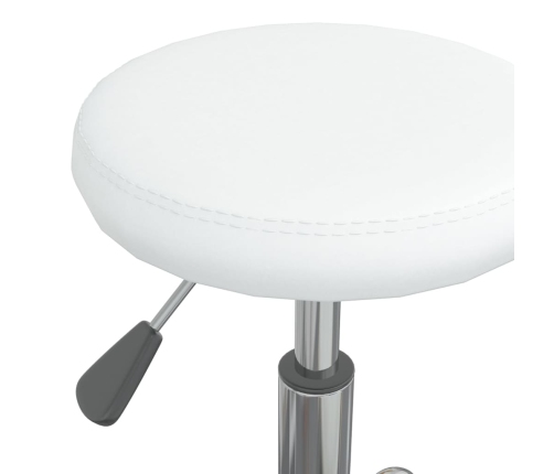 Silla de comedor de cuero sintético blanco