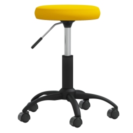 Silla de comedor de terciopelo amarillo mostaza