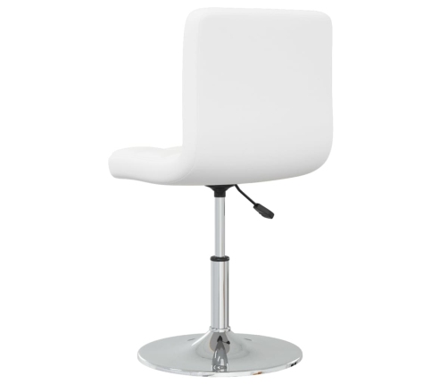 Silla de comedor de cuero sintético blanco