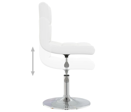 Silla de comedor de cuero sintético blanco