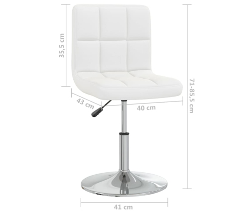 Silla de comedor de cuero sintético blanco