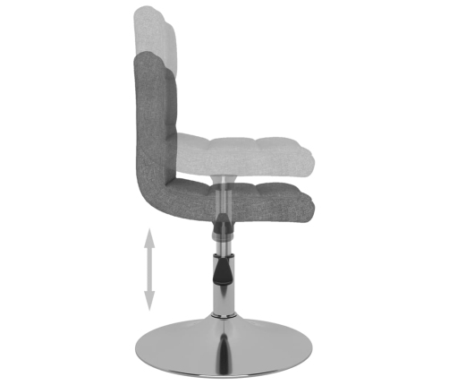 Silla de comedor giratoria tela gris claro