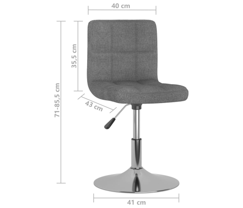 Silla de comedor giratoria tela gris claro