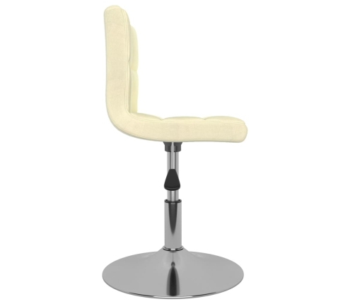 Silla de comedor giratoria tela color crema