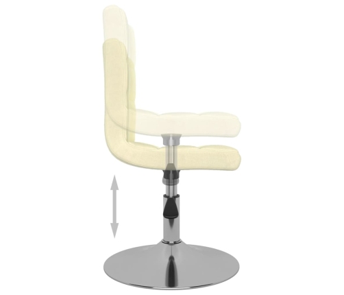 Silla de comedor giratoria tela color crema