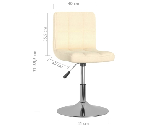 Silla de comedor giratoria tela color crema