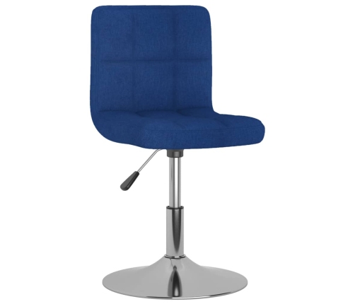 Silla de comedor giratoria tela azul