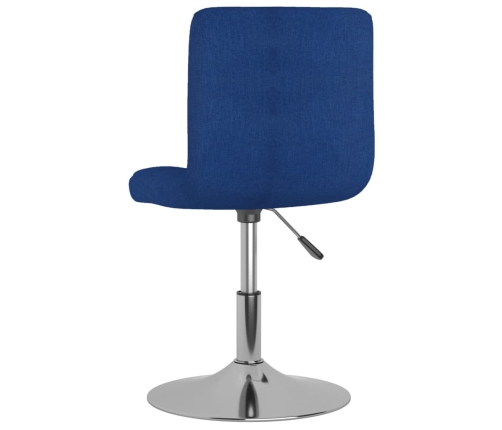 Silla de comedor giratoria tela azul