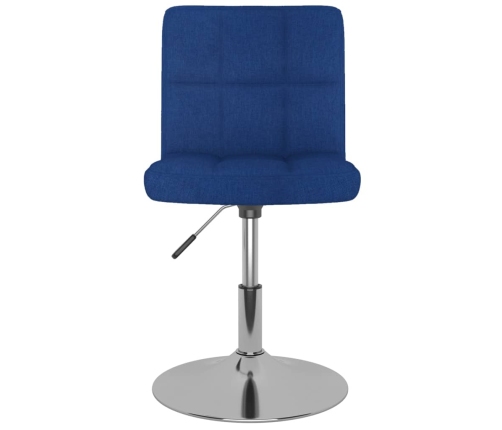 Silla de comedor giratoria tela azul