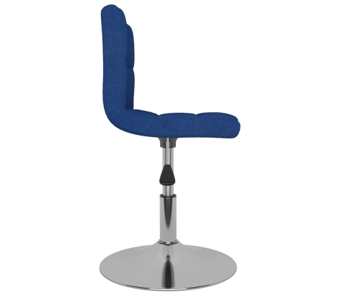 Silla de comedor giratoria tela azul