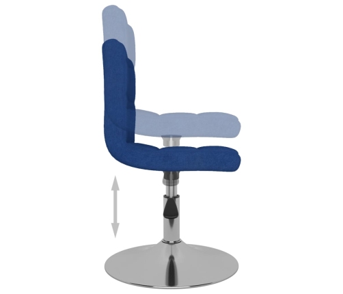 Silla de comedor giratoria tela azul