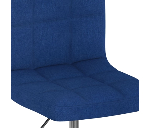 Silla de comedor giratoria tela azul