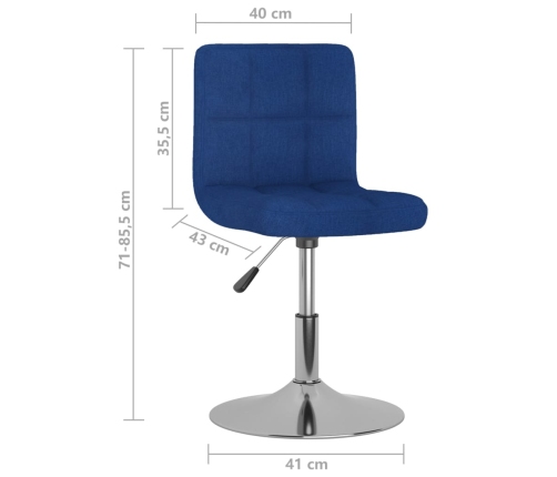 Silla de comedor giratoria tela azul