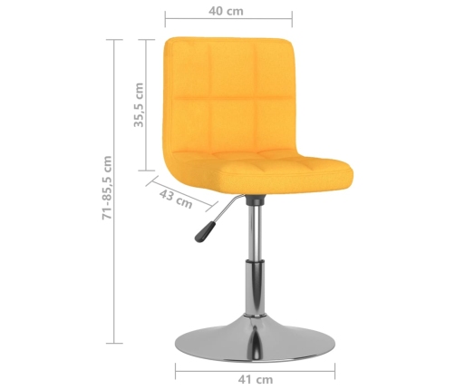 Silla de comedor giratoria tela amarillo