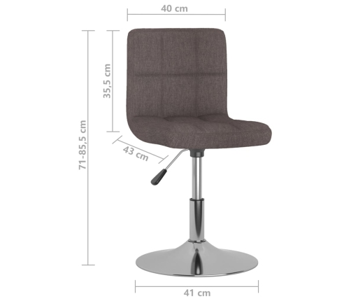 Silla de comedor giratoria tela gris topo