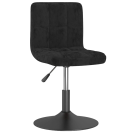 Silla de comedor giratoria de terciopelo negro