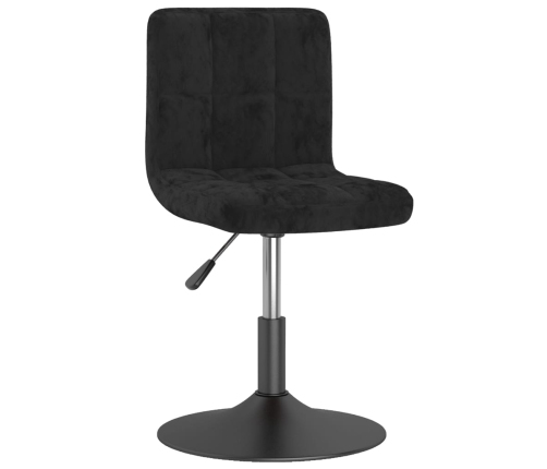 Silla de comedor giratoria de terciopelo negro