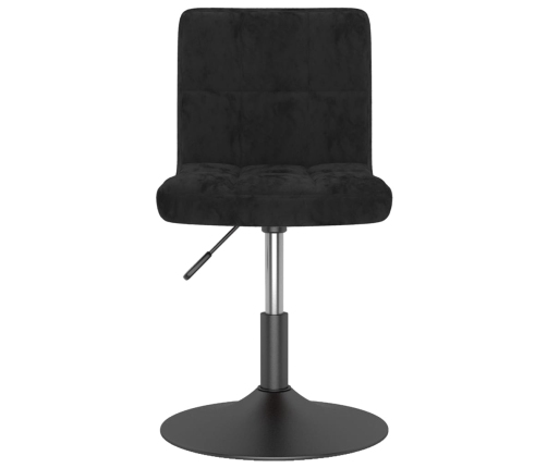 Silla de comedor giratoria de terciopelo negro