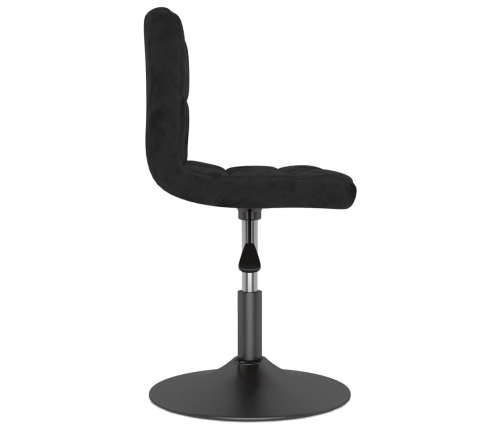 Silla de comedor giratoria de terciopelo negro