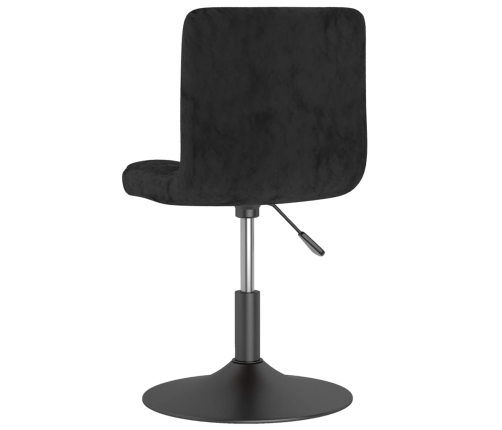 Silla de comedor giratoria de terciopelo negro