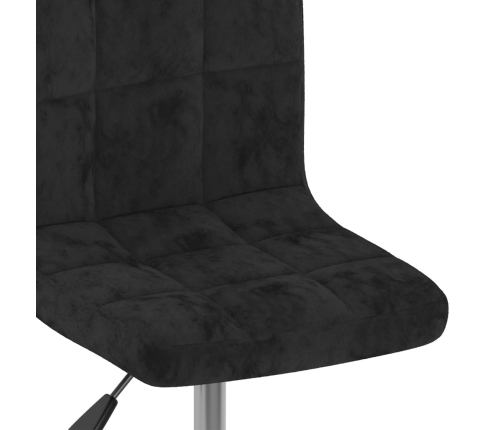 Silla de comedor giratoria de terciopelo negro