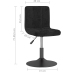 Silla de comedor giratoria de terciopelo negro