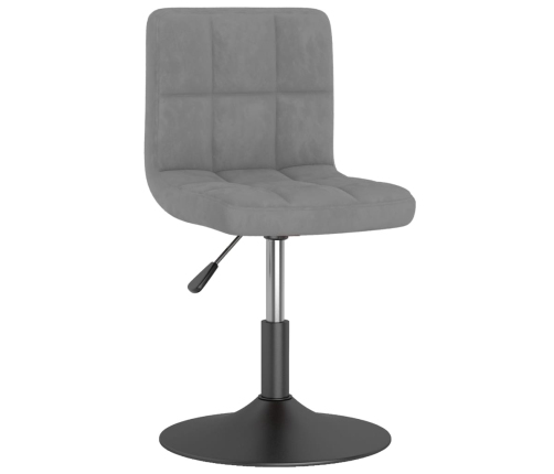 Silla de comedor giratoria de terciopelo gris claro