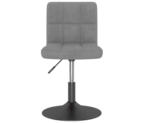 Silla de comedor giratoria de terciopelo gris claro