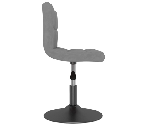 Silla de comedor giratoria de terciopelo gris claro