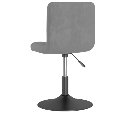 Silla de comedor giratoria de terciopelo gris claro