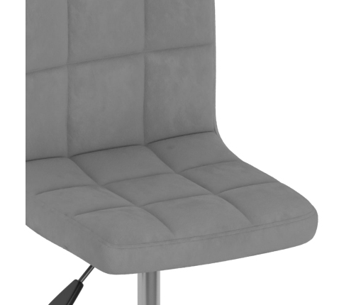 Silla de comedor giratoria de terciopelo gris claro