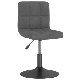 Silla de comedor giratoria de terciopelo gris oscuro