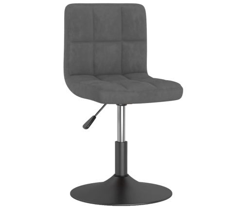 Silla de comedor giratoria de terciopelo gris oscuro